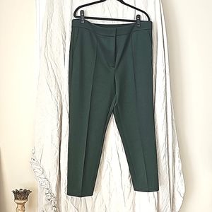 Ann Taylor Hunter Green Crop Suiting Pants Sz 16